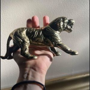 MCM tiger/jaguar brass figure